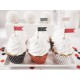 Cápsulas para cupcake rojo, negro y blanco