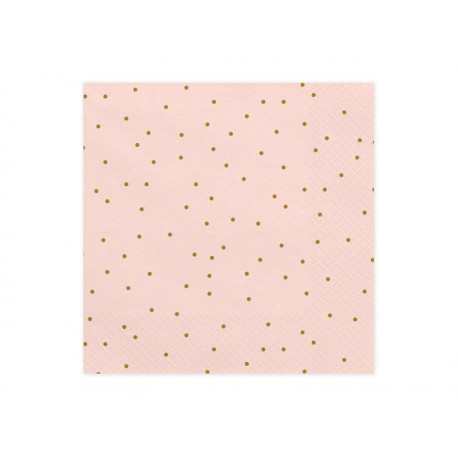 Servilletas rosa claro con puntos dorados