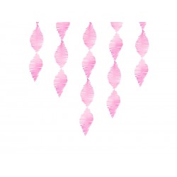 Guirnalda de papel crepe de flecos color rosa